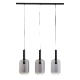 Hanglamp 3Lamps LEKAR zwart/smoke glass