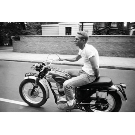 Steve McQueen on motor    100cm x 150cm