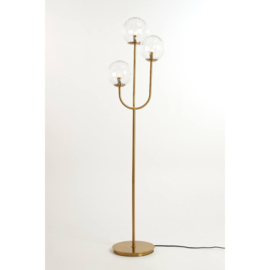 Vloerlamp 3L E14 38x20x162 cm MAGDALA glas helder+goud