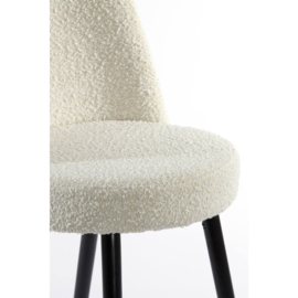 Eetkamerstoel Eckley bouclé crème /zwart