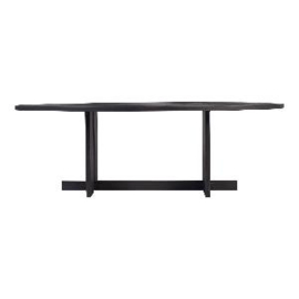 Ohara Black veneer coffeetable oval metal frame