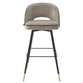 Bar Stool Cliff Savona greige velvet set of 2