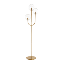 Vloerlamp 3L E14 38x20x162 cm MAGDALA glas helder+goud