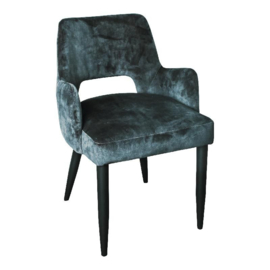 Jip Dining chair Petrol met armleuning