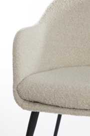 Eetkamerstoel Leone bouclé creme