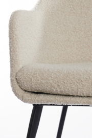 Eetkamerstoel Leone bouclé creme