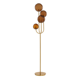 Vloerlamp 4L E14 42x20x182 cm MAGDALA glas bruin+goud