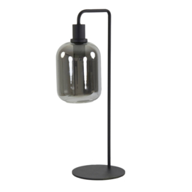 Tafellamp 26cmx20cmx60cm LEKAR zwart+smoke glas