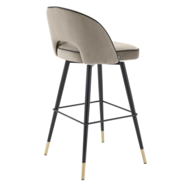 Bar Stool Cliff Savona greige velvet set of 2