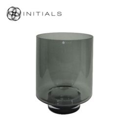 Luxe windlicht zuil Metallic Brown S