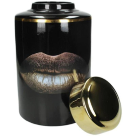 Jar  Gouden Lippen Zwart