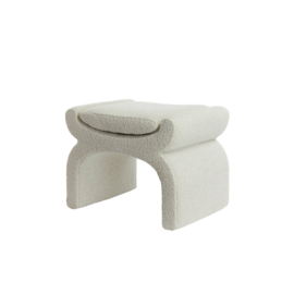 Poef NAFYA bouclé crème 60x46x46cm