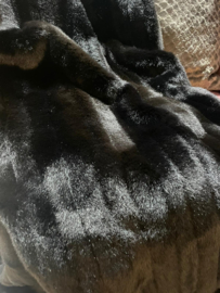 Plaid Luxury Black  faux fur