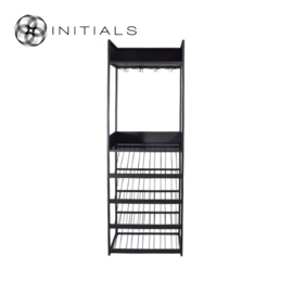 Cabinet Wine Skyscraper smoke Glass iron black