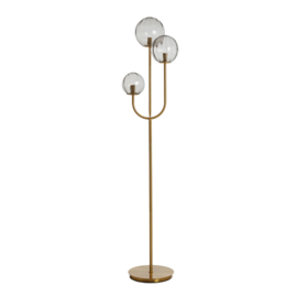 Vloerlamp 3L E14 38x20x162 cm MAGDALA glas licht grijs+goud