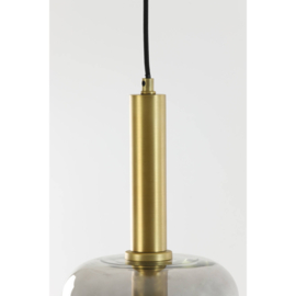 Hanglamp Ø22x52 cm LEKAR antiek brons+smoke glas