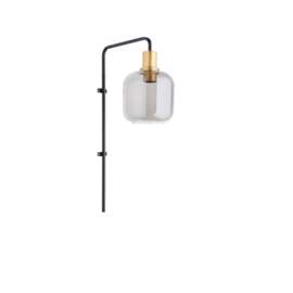 Wandlamp 35x21x70 cm LEKAR antiek brons+smoke glas