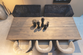 Fiori Cream dining chair black wooden legs