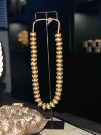 Necklace gold/white small beads