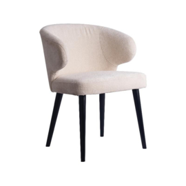 Fiori White dining chair black wooden legs