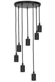 Hanglamp 7Lamps  Ø40x117,5 cm BRANDON mat zwart