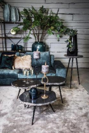 Khine Marble Black sidetable iron frame s/3