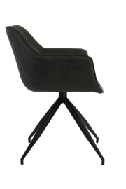 Eetkamerstoel JAIMY velvet antracite  / zwart
