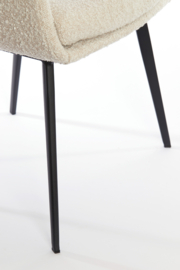 Eetkamerstoel Leone bouclé creme