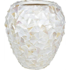 Pot mother of pearl White