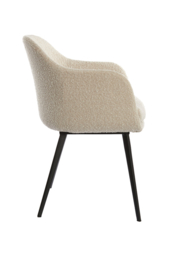 Eetkamerstoel Leone bouclé creme