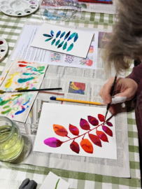 Wenskaarten met ecoline en acrylinkt 10 juli 2025