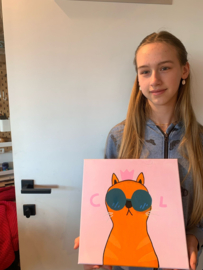 KERST "Partydieren, schilderij op doek" Vrijdag  2 januari 8 - 13 jaar