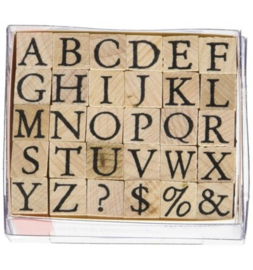 Stempelset alfabet drukletters
