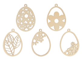 Hangers bloemen set van 5