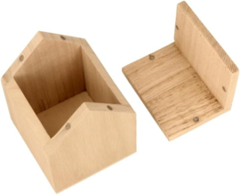 Houten huisjes met magnetisch dak