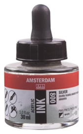 Amsterdam acryl inkt ZILVER