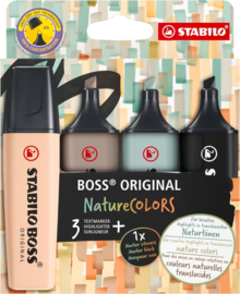 Stabilo Boss Nature 4 stuks Blauwtinten
