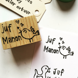 Naamstempel voor juf of meester