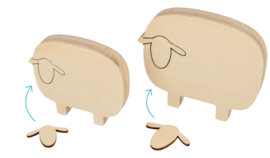 Set van 2 houten schapen