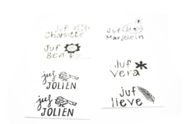 Naamstempel voor juf of meester