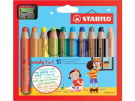 Stabilo Woody 10 stuks met sijper