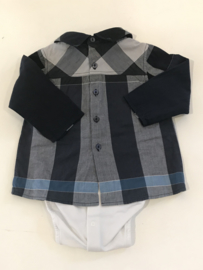 Burberry overhemd met romper in 1 voor jongen van 6 maanden met maat 68