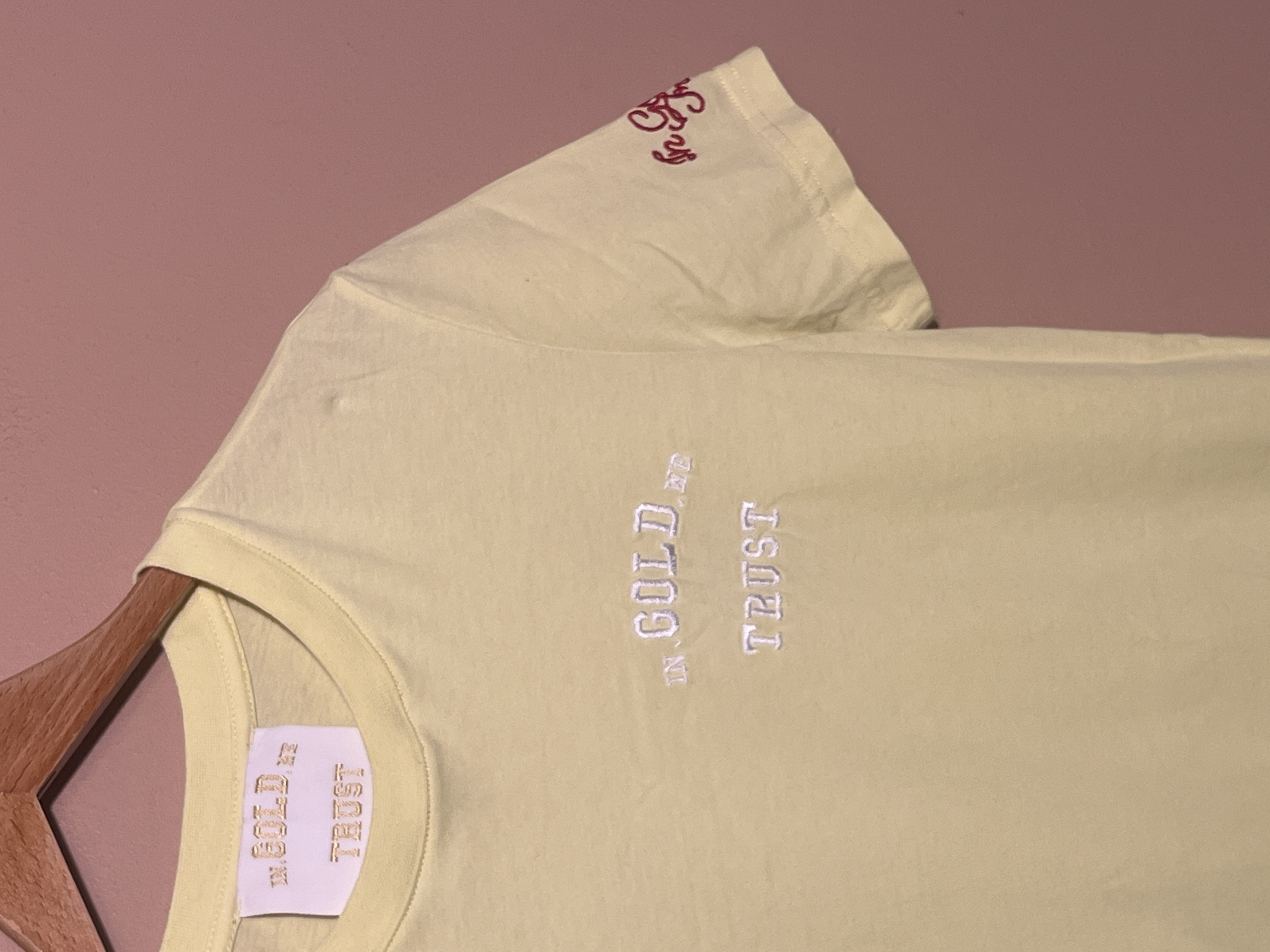 In Gold We Trust t-shirt voor jongen of meisje van 14 / 16 jaar met maat 164 / 176