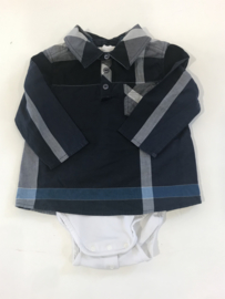 Burberry overhemd met romper in 1 voor jongen van 6 maanden met maat 68