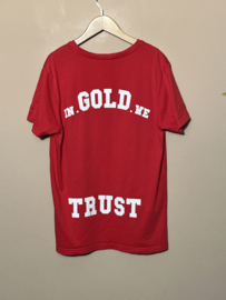 In Gold We Trust t-shirt voor jongen of meisje van 16 jaar met maat 176