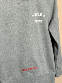 In Gold We Trust trui voor jongen of meisje van 10 / 12 jaar met maat 140 152