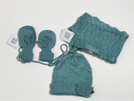 Babyface set sjaal , muts en wanten voor jongen  of meisje tussen 3 en 6 maanden