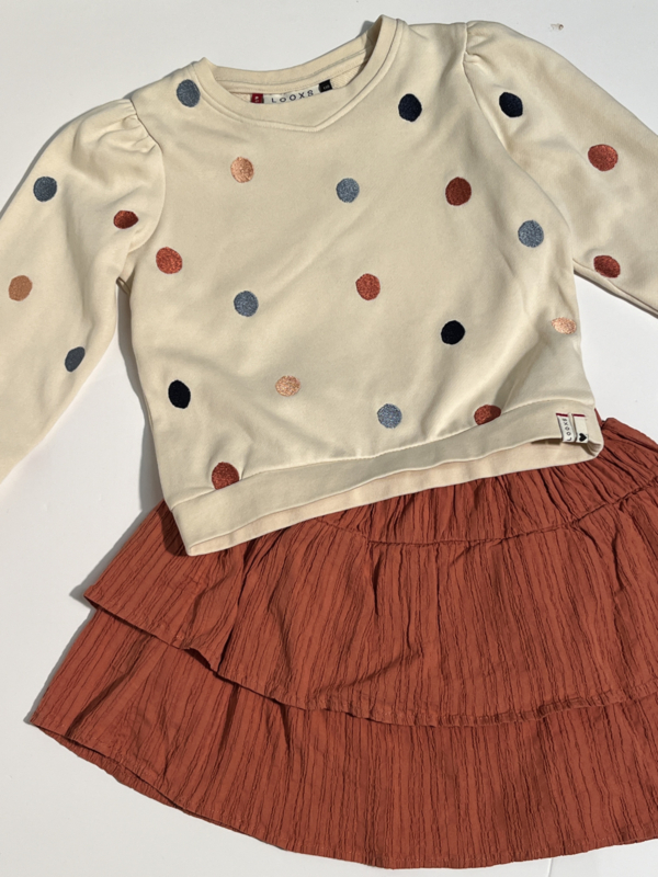 Looxs rok voor meisje van 5 jaar met maat 110 Maat 104 110 Vintageforkids