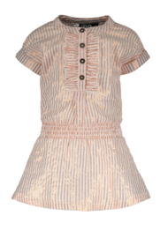 Flo baby girls woven lurex stripe dress