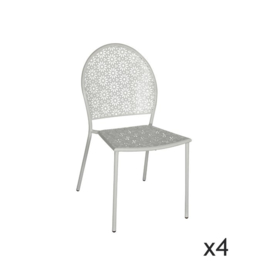 SET VAN 4 WITTE BUITENSTOELEN